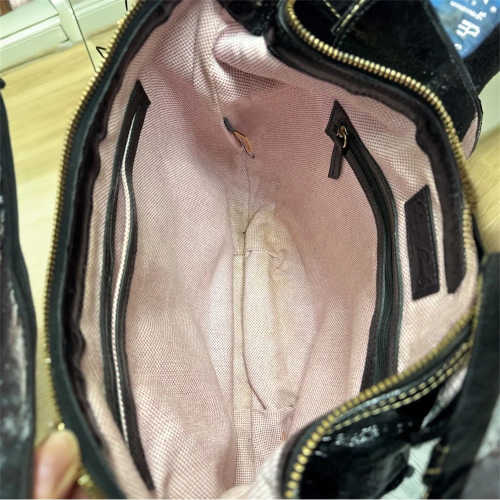 DOONEY & BOURKE Black Patent Leather Shoulder Bag